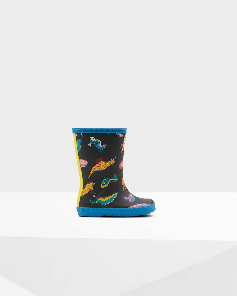 Kids Hunter Original First Classic Sea Monster Print Rain Boots Blue | GZPYWN-587